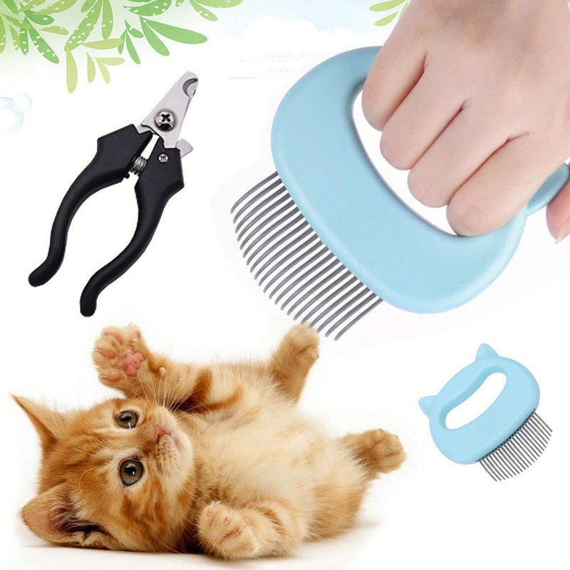 Gentle Cat Grooming Comb Massager - Pet Hair Remover Nail Clipper Cat Puppy Rabbit Pet Shell Massage Deshedding Grooming Shedding Trimming Soft Tools Removing/Loosing Matted Fur Knots Tangles Painless