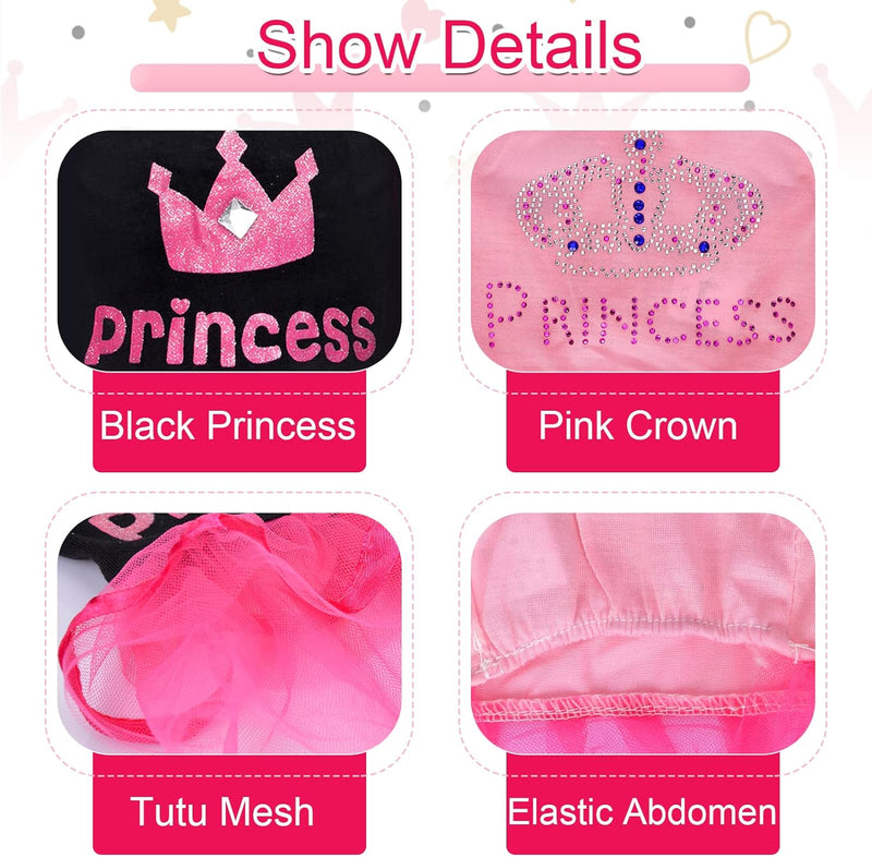 Dog Dress Puppy Clothes for Small Dogs Girl Yorkie Chihuahua Princess Lace Tutu Doggie Dresses Dog Summer Clothes Outfit Small Dog Clothes Female, 2-Pack (Pink+Black, Small)