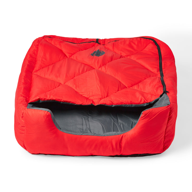 Pet Sleeping Bag (Lg/Red) with Zippered Cover for Travel, Camping, Backpacking, Hiking | Good for Small and Large Pets | Use as Pet Beds, Pet Mats or Pet Blanket