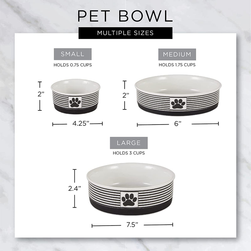 Lattice Pet Bowl, Removable Silicone Ring Creates Non-Slip Bottom for Secure Feeding & Less Mess, Microwave & Dishwasher Safe, Small Set, 4.25X2", Gray, 2 Count